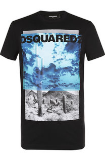 Хлопковая футболка с принтом Dsquared2