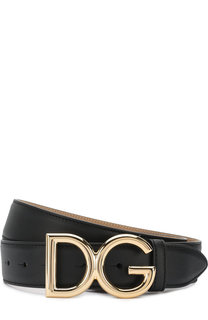 Кожаный ремень с фигурной пряжкой Dolce & Gabbana