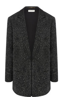 Шерстяной жакет прямого кроя Saint Laurent