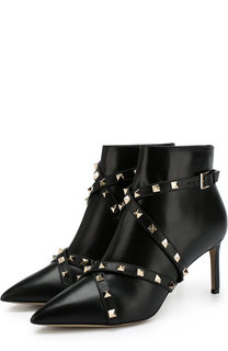 Кожаные ботильоны Valentino Garavani Studwrap на шпильке Valentino