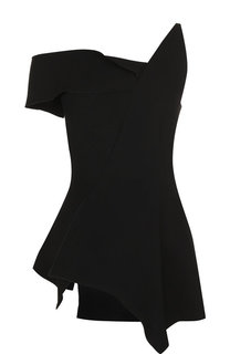 Однотонный шерстяной топ асимметричного кроя Roland Mouret