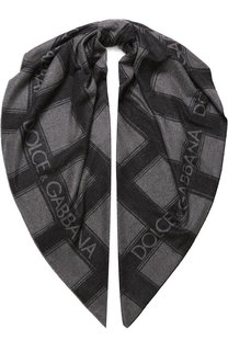 Кашемировый шарф с логотипом бренда Dolce & Gabbana