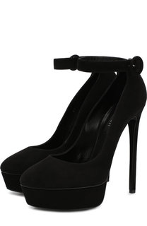 Замшевые туфли Flora на шпильке и платформе Casadei