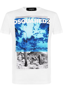 Хлопковая футболка с принтом Dsquared2