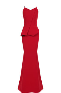 Приталенное платье-макси с оборкой Roland Mouret