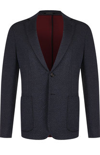 Однобортный пиджак из вискозы на двух пуговицах Emporio Armani