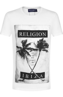 Хлопковая футболка с принтом Religion