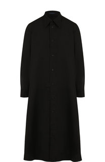 Однотонное платье-рубашка из хлопка Yohji Yamamoto
