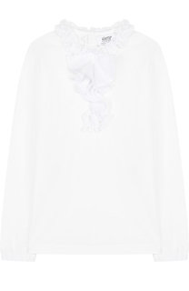 Блуза из смеси хлопка и вискозы с оборками Aletta