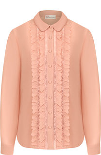 Однотонная блуза с оборками REDVALENTINO
