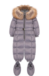 Комплект из пухового комбинезона и пинеток Moncler Enfant