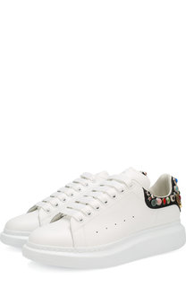 Кожаные кеды с декоративной отделкой Alexander McQueen