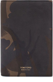 Кожаная обложка для паспорта с камуфляжным принтом Tom Ford