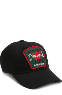 Хлопковая бейсболка с нашивкой Dsquared2