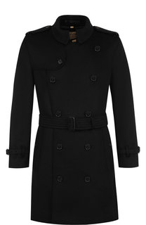 Двубортное пальто из смеси шерсти и кашемира с поясом Burberry