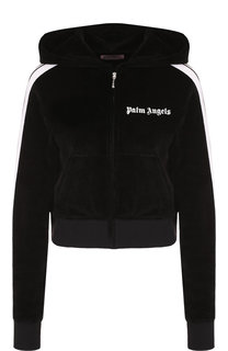Хлопковый кардиган на молнии с капюшоном Palm Angels