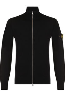 Шерстяной кардиган на молнии с воротником-стойкой Stone Island