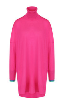 Удлиненный шерстяной пуловер свободного кроя с воротником-стойкой Emilio Pucci