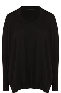 Однотонный пуловер свободного кроя с круглым вырезом Yohji Yamamoto