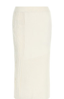 Шерстяная юбка-миди фактурной вязки Yohji Yamamoto