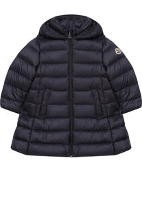 Стеганое пальто на молнии с капюшоном Moncler Enfant