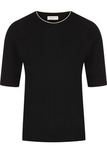Шерстяной топ с круглым вырезом и контрастной отделкой Dries Van Noten