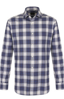Хлопковая рубашка в клетку Ermenegildo Zegna