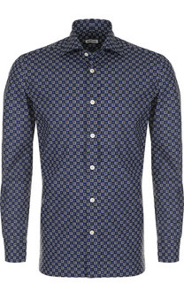 Хлопковая сорочка с воротником акула Kiton