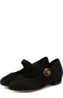 Замшевые туфли с пряжкой Dolce & Gabbana