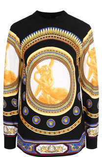 Блуза с воротником-стойкой и принтом Versace