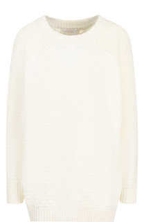Однотонный хлопковый пуловер с круглым вырезом See by Chloé