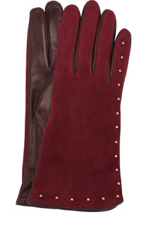 Перчатки из кожи и замши с металлическими заклепками Sermoneta Gloves