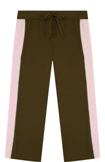 Шерстяные брюки с лампасами и поясом на кулиске Loro Piana