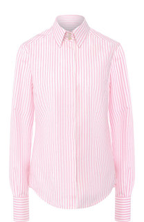 Блуза из смеси хлопка и льна в полоску Kiton