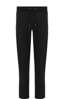 Хлопковые брюки прямого кроя с поясом на резинке Emporio Armani