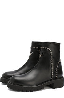 Кожаные ботинки с декоративной отделкой Giuseppe Zanotti Design