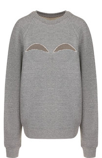 Хлопковый пуловер свободного кроя с декоративными разрезами Maison Margiela