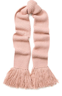 Кашемировый шарф фактурной вязки с бахромой Loro Piana