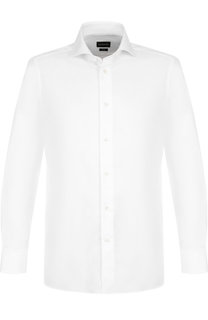 Хлопковая сорочка с воротником акула Ermenegildo Zegna