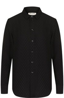 Шелковая блуза с принтом Saint Laurent