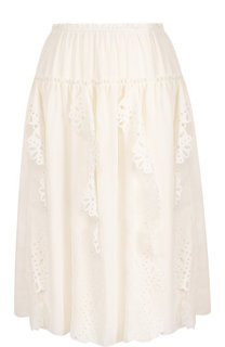 Однотонная юбка с эластичным поясом и оборками See by Chloé