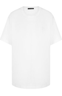 Однотонная хлопковая футболка с круглым вырезом Acne Studios