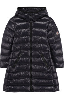 Пуховое пальто на молнии с капюшоном Moncler Enfant