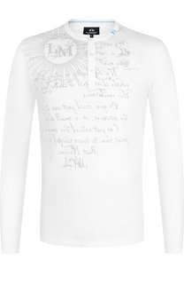 Хлопковая футболка-хенли с длинными рукавами La Martina