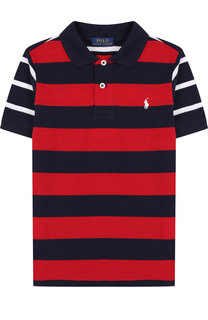 Хлопковое поло в контрастную полоску Polo Ralph Lauren