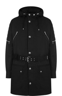 Хлопковая парка на молнии с капюшоном Balmain
