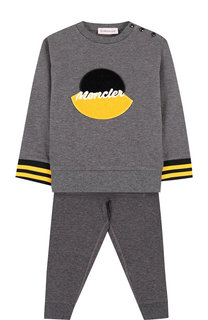 Хлопковый комплект из брюк и свитшота Moncler Enfant