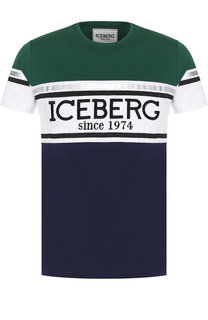 Хлопковая футболка с принтом Iceberg