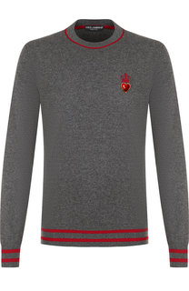 Шерстяной джемпер с вышивкой из смеси кашемира и шерсти Dolce & Gabbana