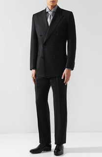 Шерстяной костюм с двубортным пиджаком Brioni